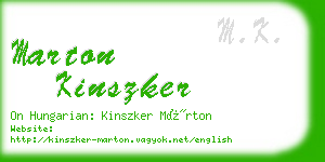 marton kinszker business card